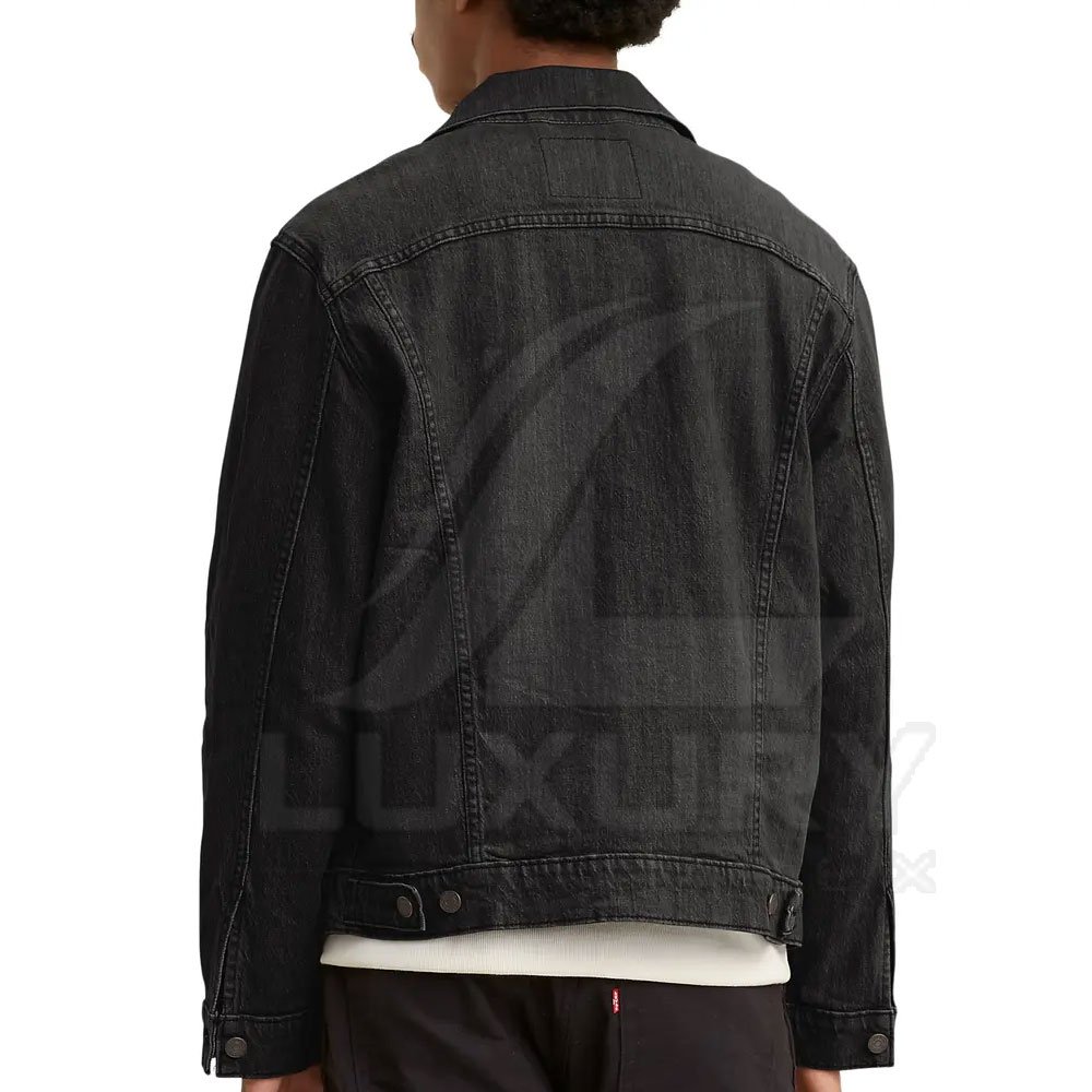 Black Solid Color High Quality Men's Jeans jacket Outdoor Fashion Wear Jeans Jackets