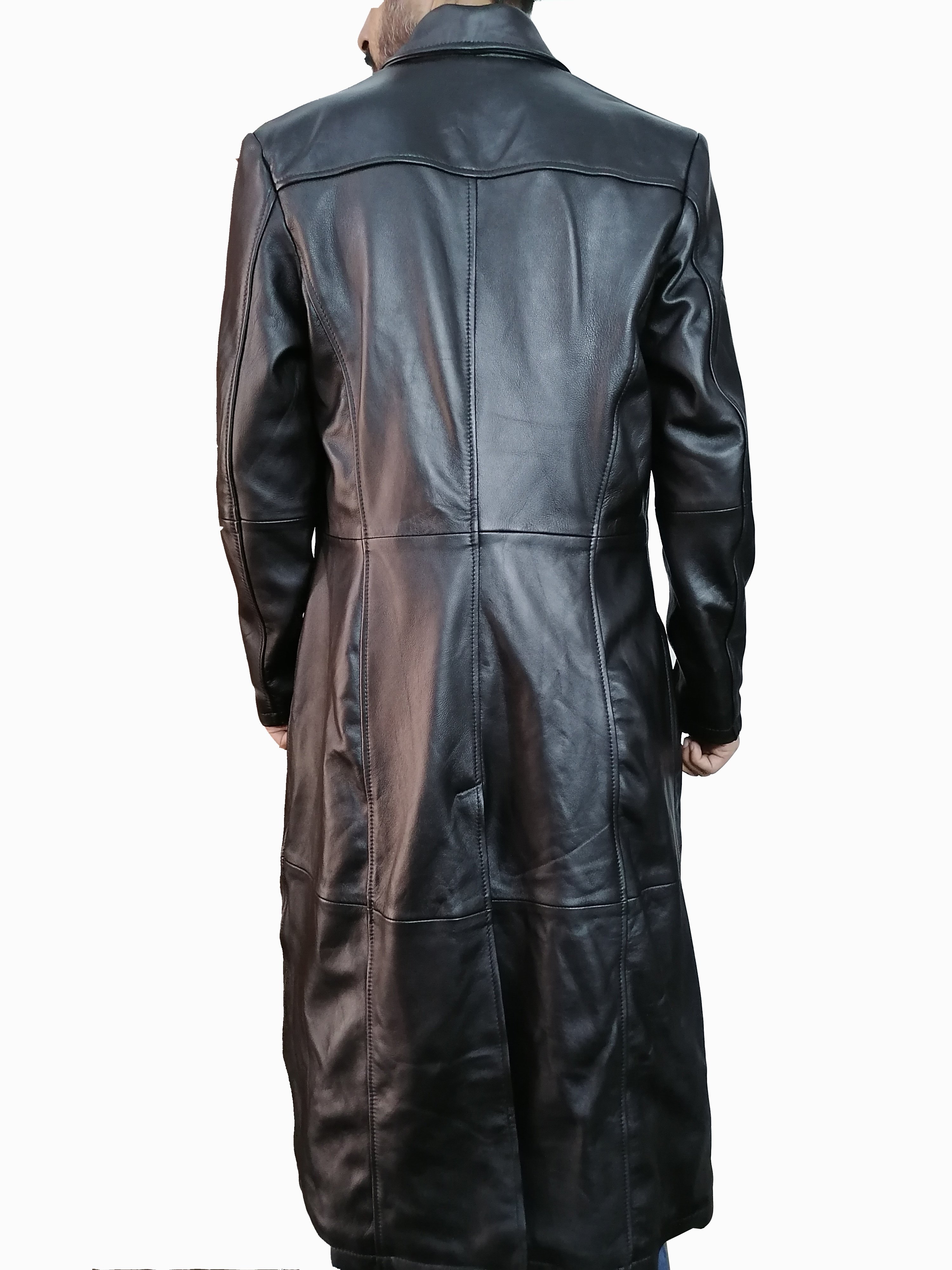 High Trending Customized Men Leather Trench Long Coat/ Pakistani Made Breathable Men Extra Long Coat