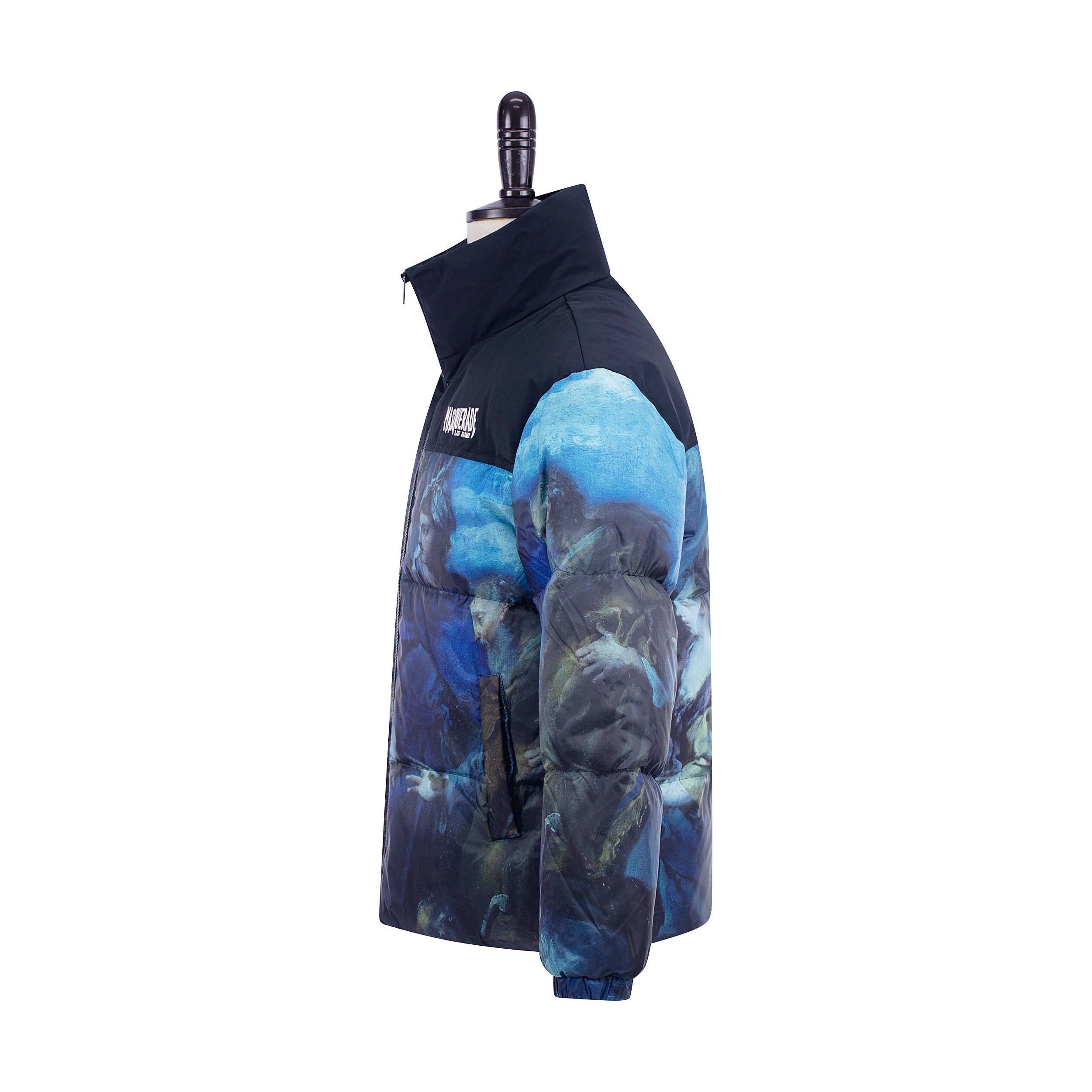 2023 New Fashion Digital Printing Stand Collar Windproof Thickening Warm Men's Casual Down Jacket For Winter
