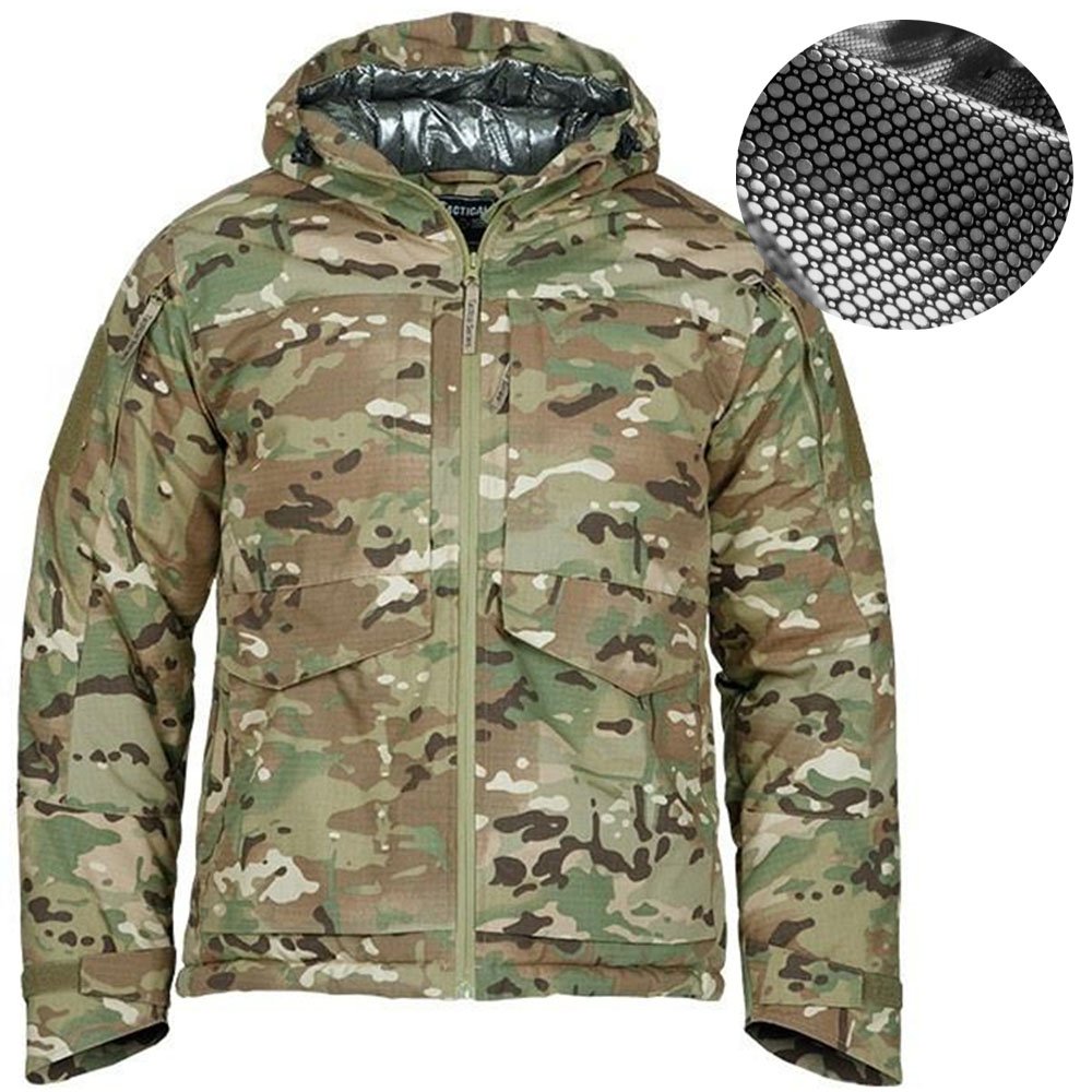 Cotton Clothing Reflective Heated Jacket Winter Thermal Reflective Jacket Men's Clothing Camouflage Tactical Jacket Waterproof