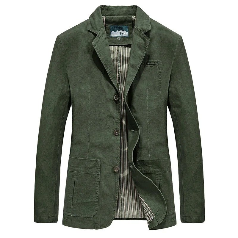 Men's Jacket Lapel Multi-pocket Single-button Suit Jacket Outdoor Spring and Autumn High-quality Business Casual Men's Jacket