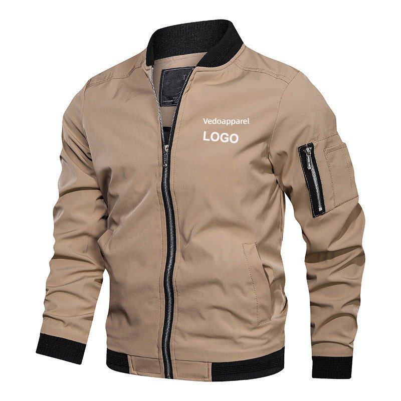 Wholesale High Quality Custom Logo Clothes Men's Jacket Windproof Autumn Long Sleeve Casual Jacket Coat Bomber Jacket