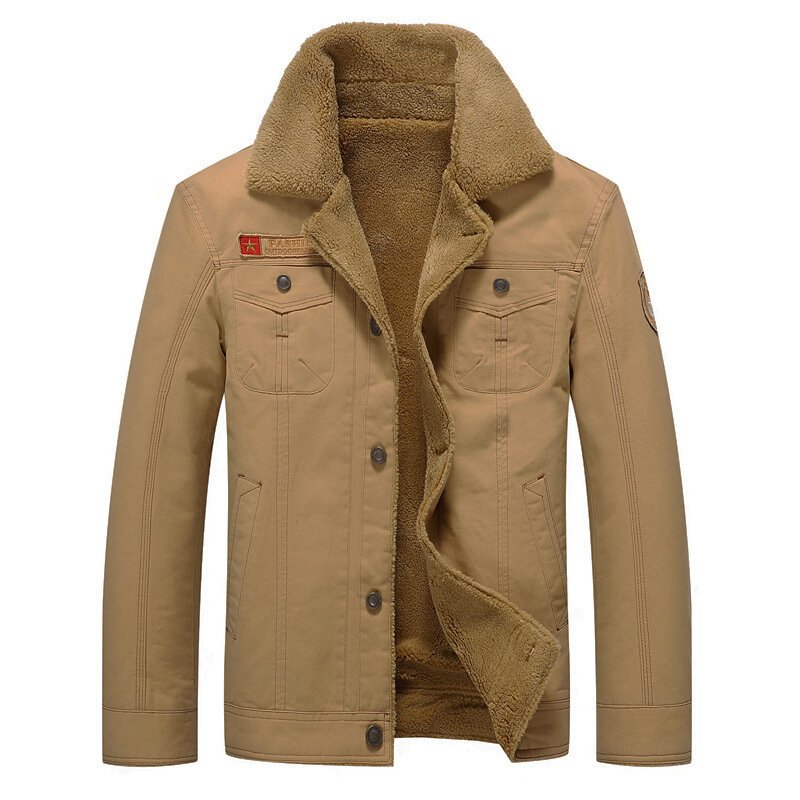 D0802ME46 Wholesale Price Casual Winter Fur Lining Coat Warm Outdoor Plus Size Jacket For Men Sehefashion