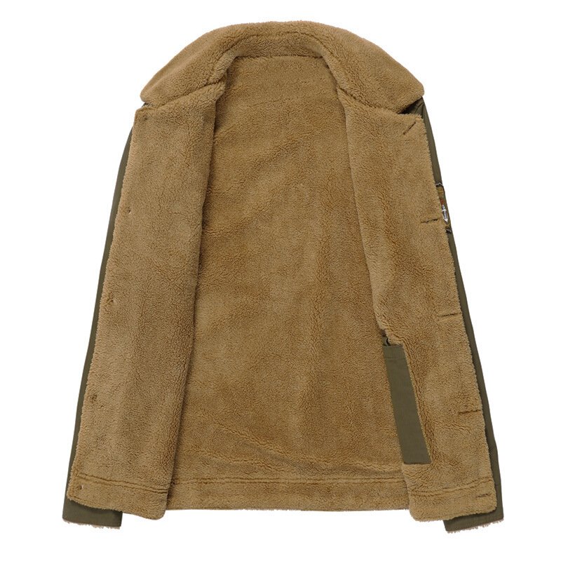 D0802ME46 Wholesale Price Casual Winter Fur Lining Coat Warm Outdoor Plus Size Jacket For Men Sehefashion