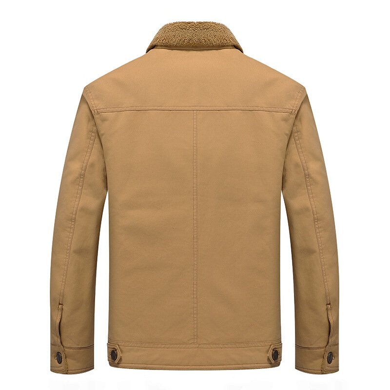 D0802ME46 Wholesale Price Casual Winter Fur Lining Coat Warm Outdoor Plus Size Jacket For Men Sehefashion