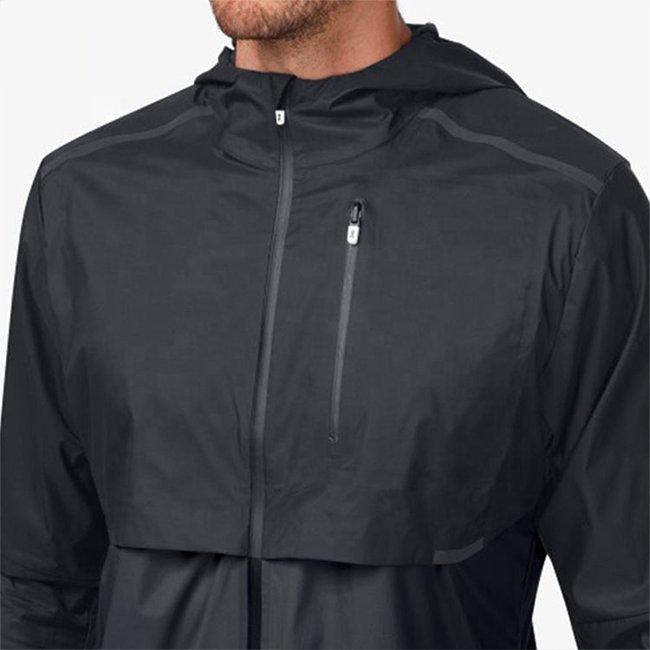 Custom 100% polyester Winter Sport Plain Gym Zipper Running Training Jacket For Men