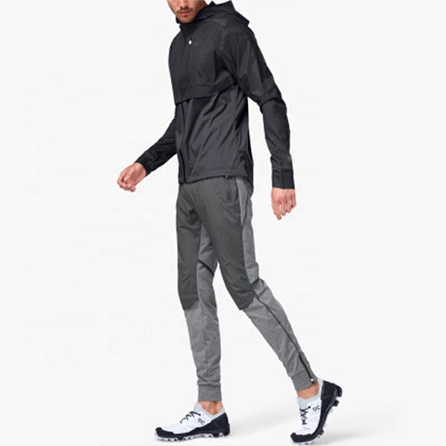 Custom 100% polyester Winter Sport Plain Gym Zipper Running Training Jacket For Men
