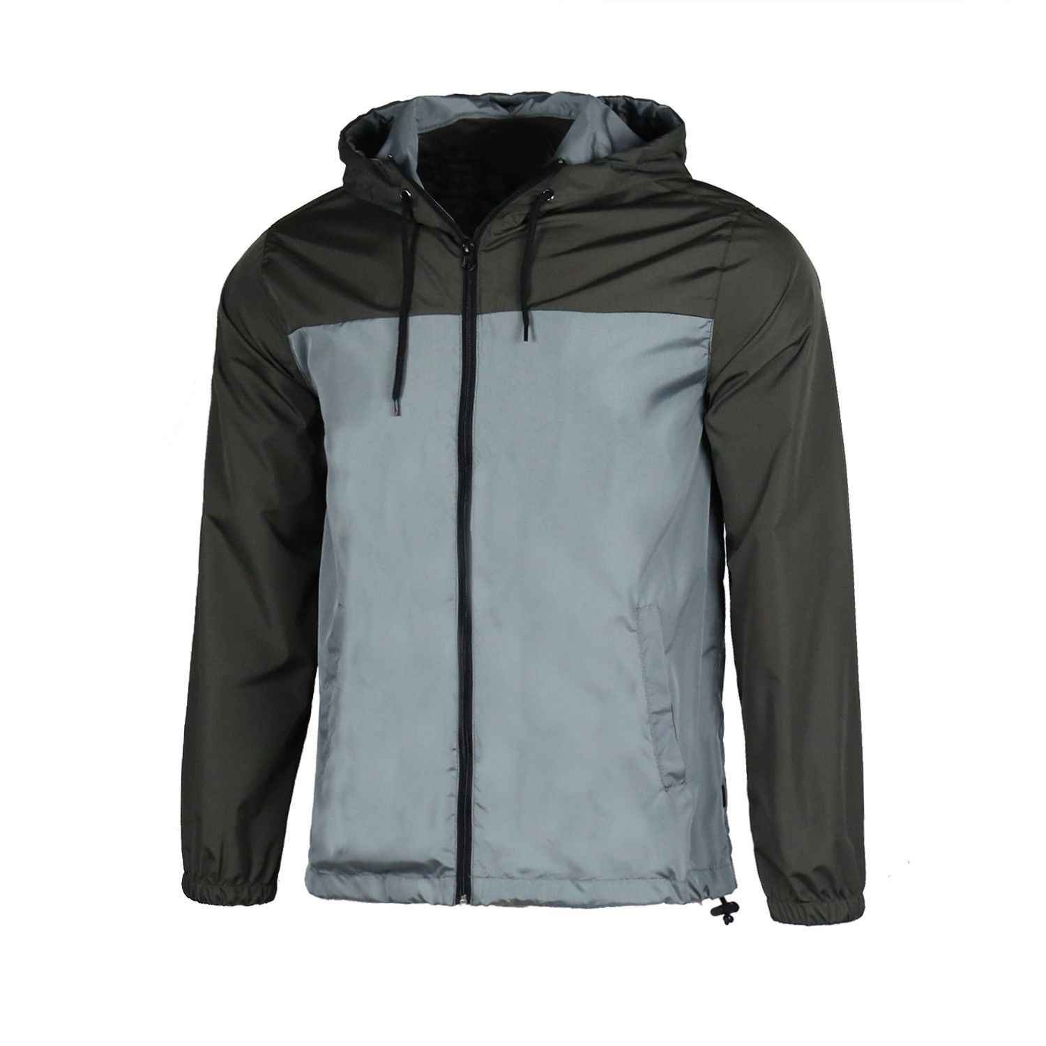 Custom Logo Windproof Men's Jackets Raincoat Water Resistant Fabric Sustainable Two Tone Nylon Rain Jacket Waterproof For Men's