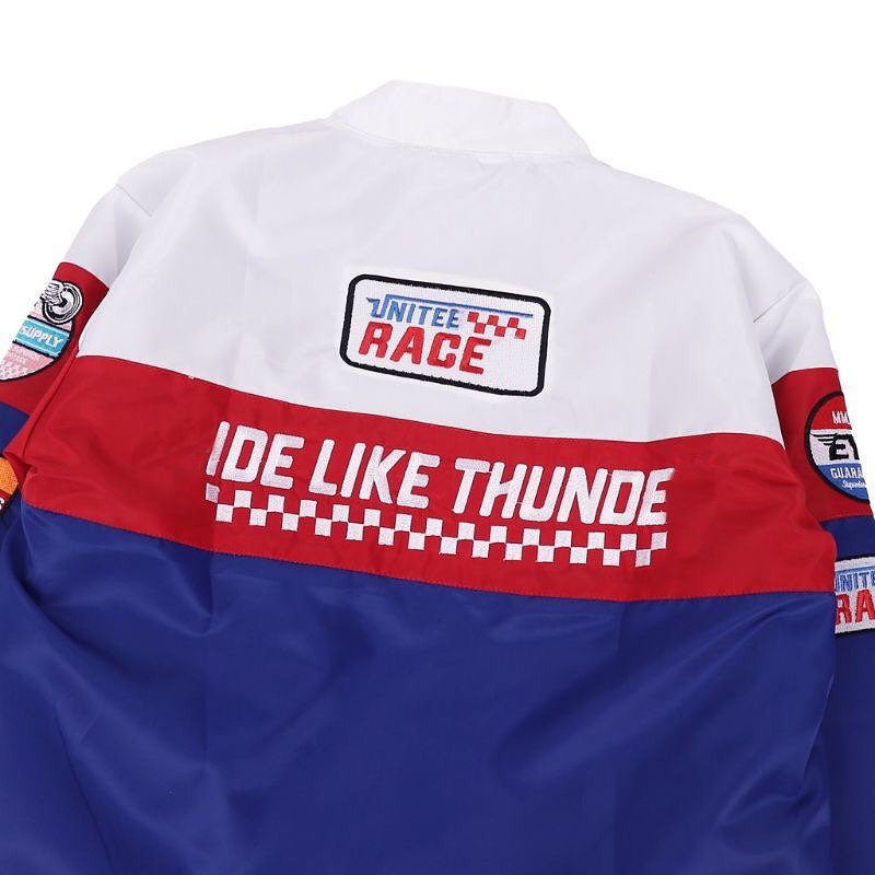 Wholesale Plus Size Custom Vintage Racing Men's Jackets With Zippers Race Car Jacket Motorcycle Jacket For Men
