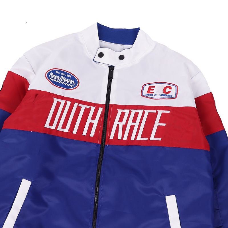 Wholesale Plus Size Custom Vintage Racing Men's Jackets With Zippers Race Car Jacket Motorcycle Jacket For Men