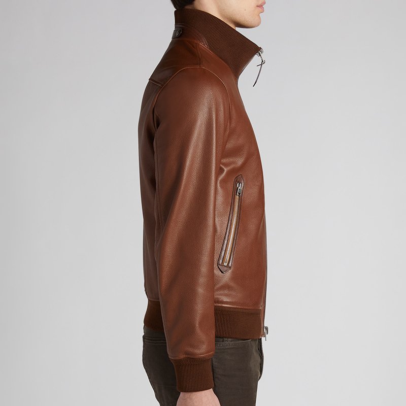 NAFA 2024 Factory OEM High Quality Men's Leather Bomber Jacket Varsity Style