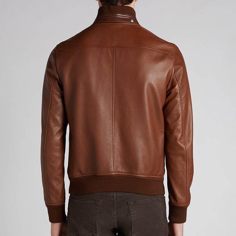 NAFA 2024 Factory OEM High Quality Men's Leather Bomber Jacket Varsity Style