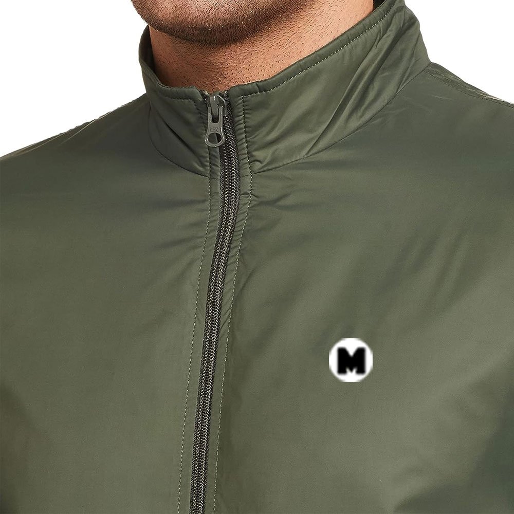Men's Regular Fit Casual Jacket | Solid Polyester Windproof Zipper Jacket Full Zip Fleece Lining 2 Pockets Outdoor Activities