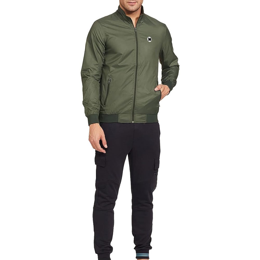 Men's Regular Fit Casual Jacket | Solid Polyester Windproof Zipper Jacket Full Zip Fleece Lining 2 Pockets Outdoor Activities
