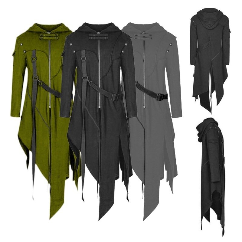 Men's Steampunk Vintage Tailcoat Jacket Gothic Victorian Frock Uniform Costume