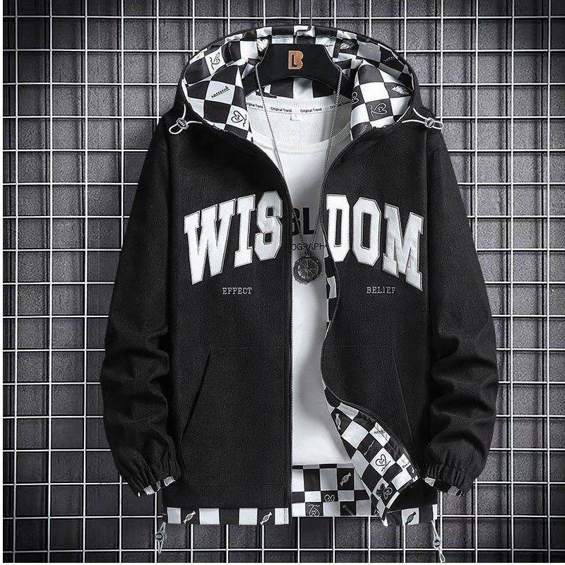 Customized leather sleeve chain Chenille embroidered baseball jacket for men's retro Letterman campus jacket