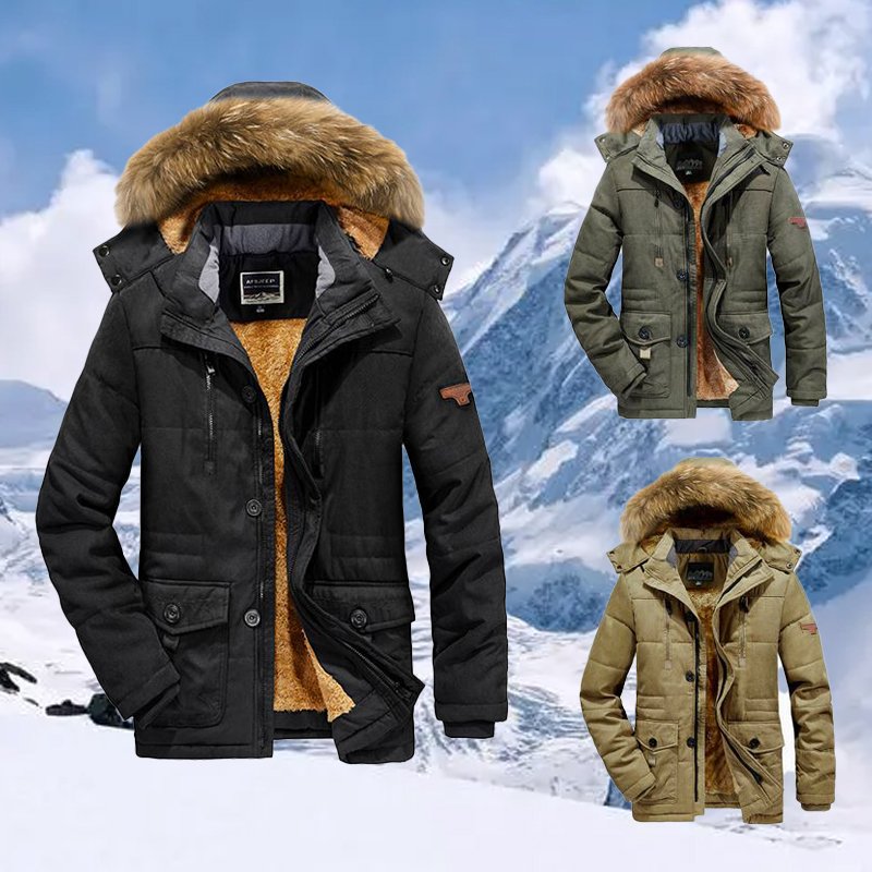 wholesale winter men's fleece hooded jacket outdoor plus size thickened cotton padded men's jackets