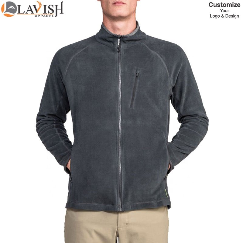 Custom Winter Micro Polar Fleece Men's Jacket Man Long Sleeve Winter Polar Fleece Men's Jacket
