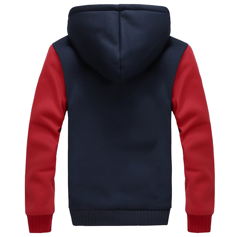 5XL Hot Sale Plus Size Warm Fleece Coats Thick Hoodie Jacket Print Zipper Cotton Men Coat for Winter