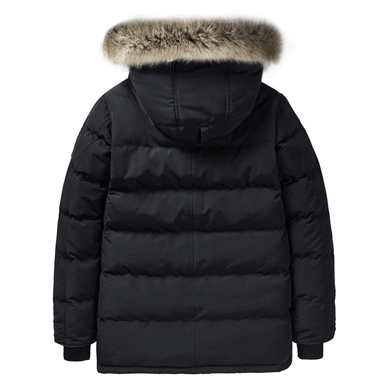 Wholesale Men's Winter Jackets Breathable Outdoor Artificial Fur Collar Embroidery Plus Size Puffer Padded Coat Hood