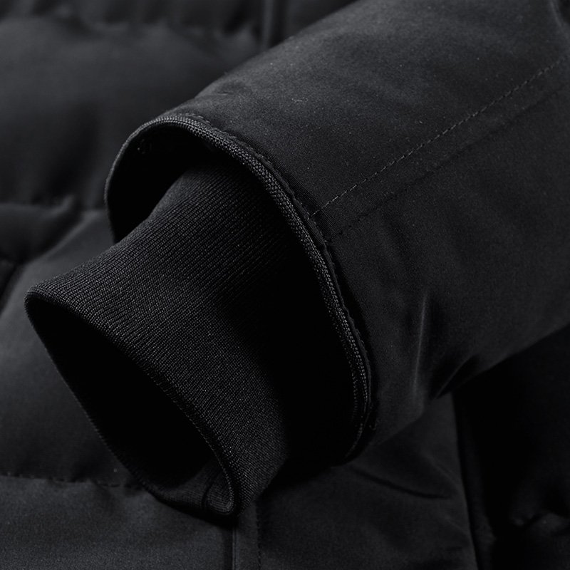 Wholesale Men's Winter Jackets Breathable Outdoor Artificial Fur Collar Embroidery Plus Size Puffer Padded Coat Hood