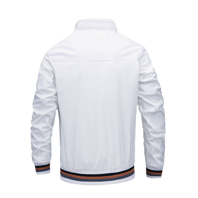 Plus size collar cotton zip up casual bomber men's jackets solid color 2023 spring jacket for men