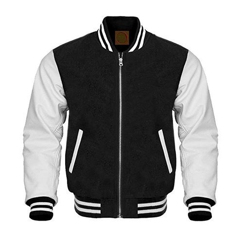 300 gsm medium weight 100% cotton breathable french terry and fleece fabric Mens varsity Jacket customized with full zip pocket
