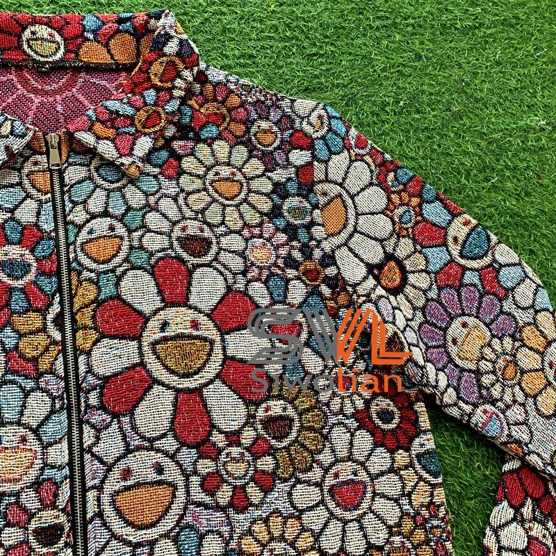 Custom apparel Men's custom tapestry Jacket tapestri clothing crop top zip up Plus Size tapestry sweater coat