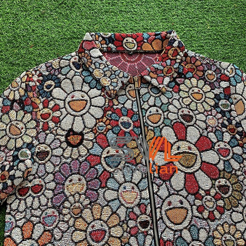 Custom apparel Men's custom tapestry Jacket tapestri clothing crop top zip up Plus Size tapestry sweater coat