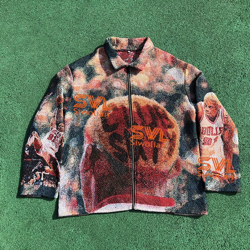Custom apparel Men's custom tapestry Jacket tapestri clothing crop top zip up Plus Size tapestry sweater coat
