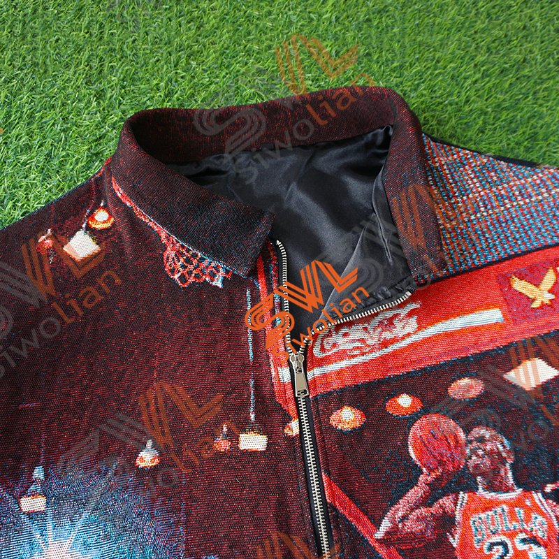 Custom apparel Men's custom tapestry Jacket tapestri clothing crop top zip up Plus Size tapestry sweater coat