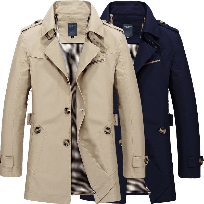 D0802ME03 Cotton Large Size Medium Long Jacket Men's Casual Jacket Coat Sehe Fashion