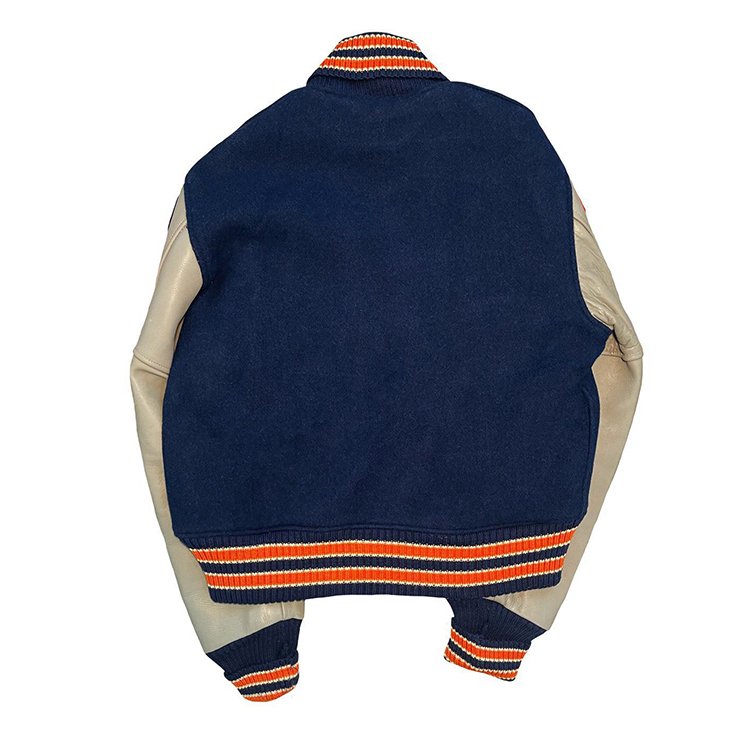 factory cotton filled heavyweight lined patchwork embroidery letterman jacket men custom varsity jacket with leather sleeves