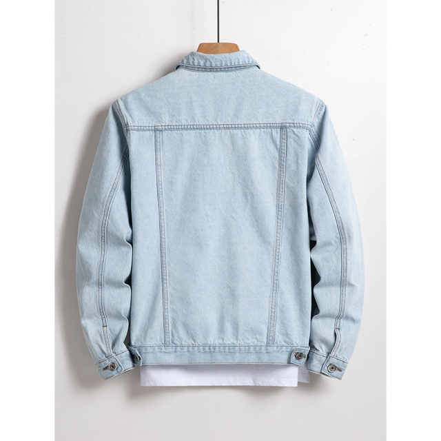 Comfortable Men's Light Blue Denim Jacket Blue Jacket With Pockets for Men