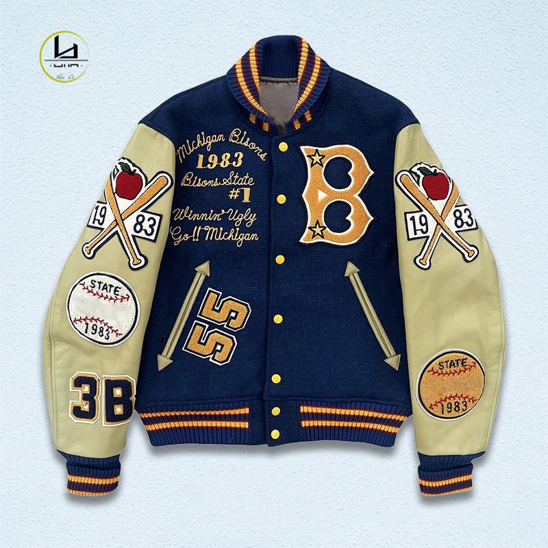letterman jacket manufacturers wholesale chenille applique embroidered varsity jacket custom y2k vintage winter jacket baseball