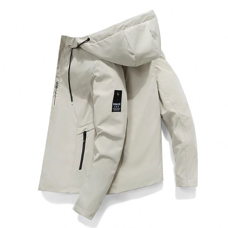 8230763 Men Hooded Jacket Windbreaker Fashion Male Bomber Jacket Coat Streetwear Overcoat Harajuku Mens Clothing Large Size