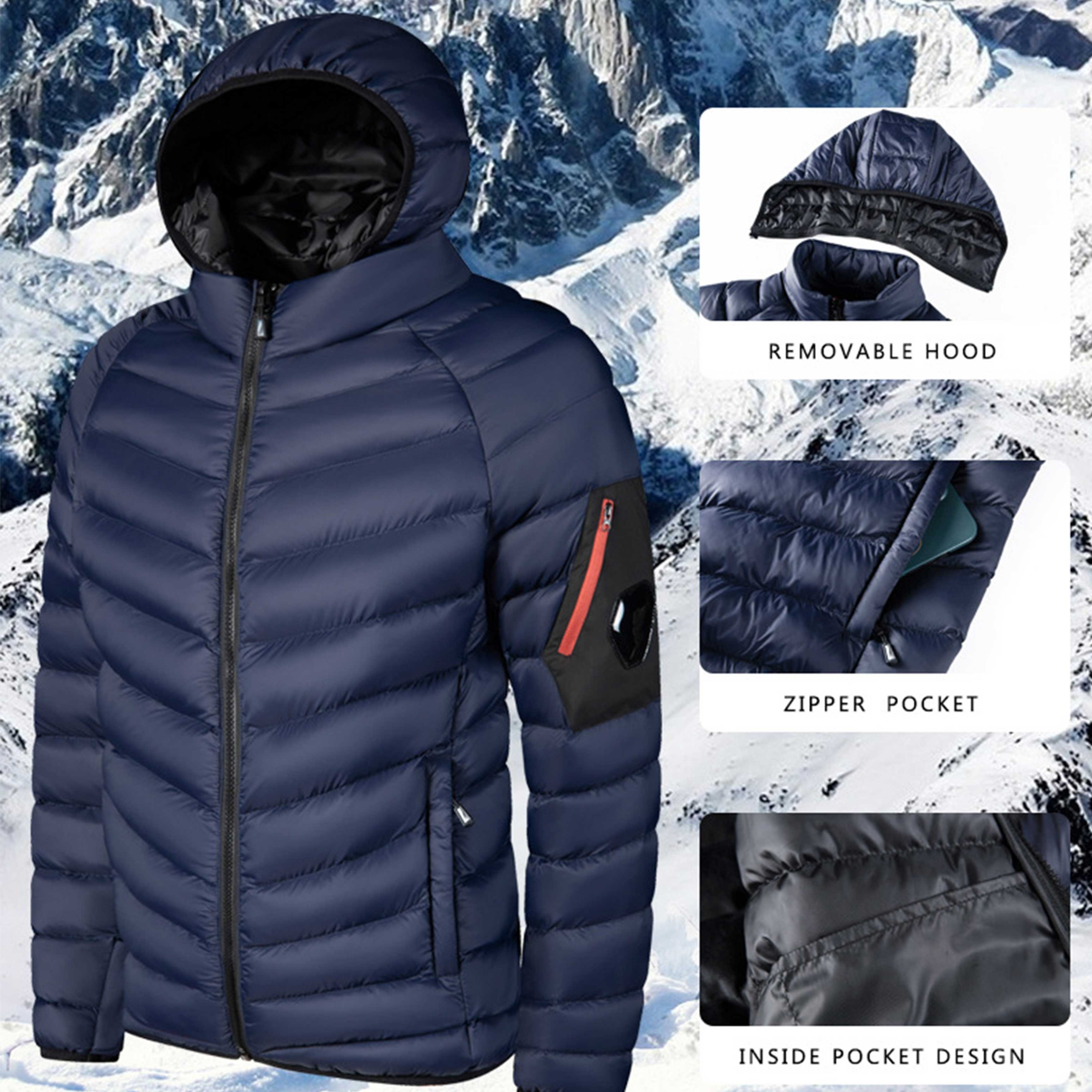 Men's Jacket Hooded lightweight men puffer quilted jacket down coats slim men winter best selling bomber jackets