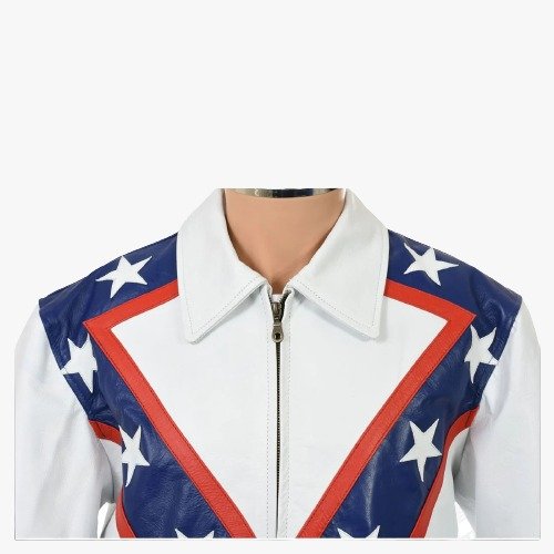 2023 Hot Selling Royal Blue Evel Knievel Tribute Leather Jacket Varsity Biker Style Custom Logo New Condition down Fabric
