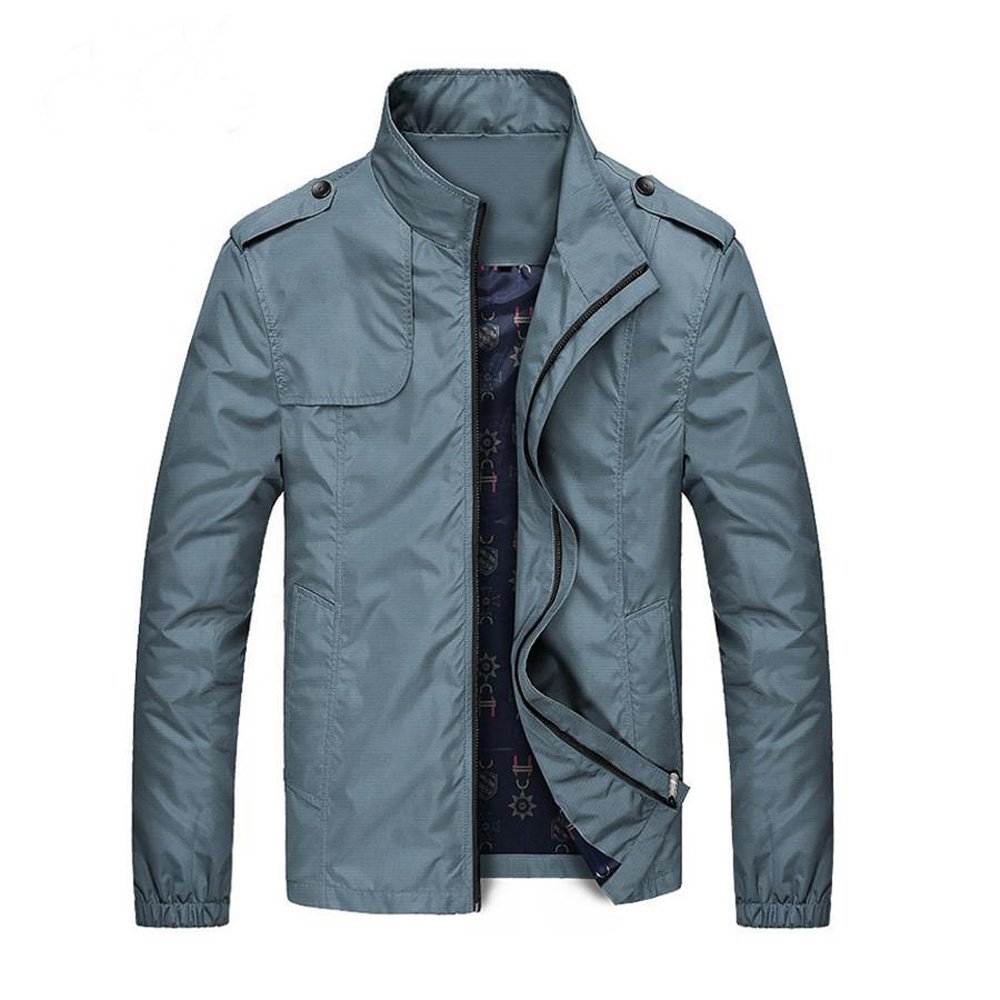 Spring Mens Slim Jackets Male Windbreaker Plus Size Autumn Men's Solid Coats Casual Outerwear Windproof Jacket