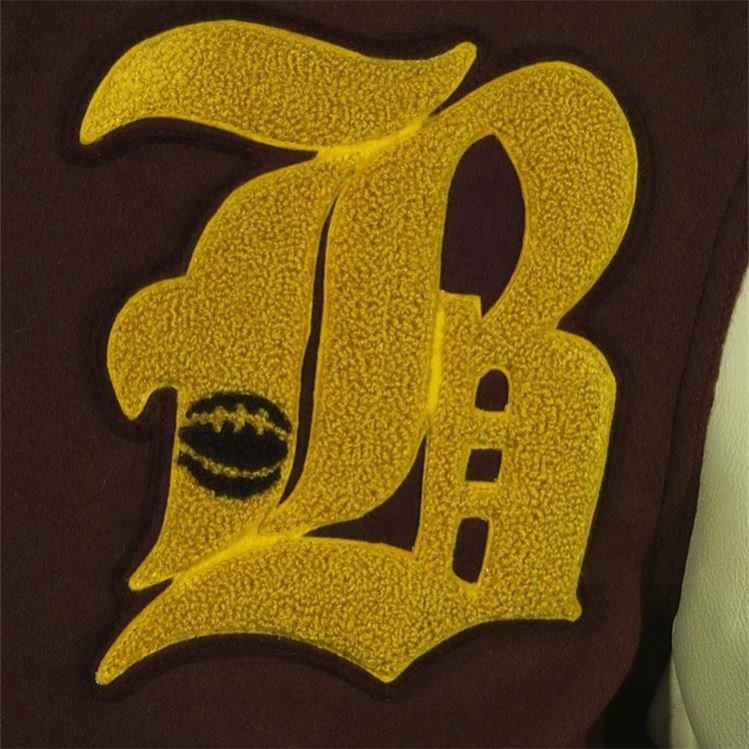 OEM Custom jacket for man embroidered patch fashion winter chenille patch brown vintage varsity men's jacket