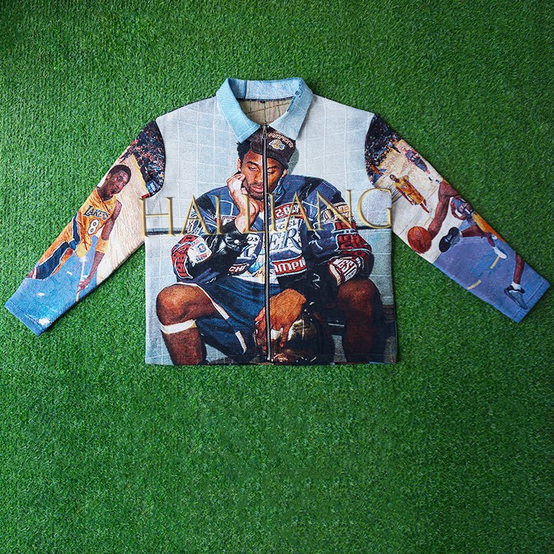 Fashion Designer Tapestry Jacket for men Streetwear Men's Clothing Plus size Men's Zip Up Tapestry Clothes