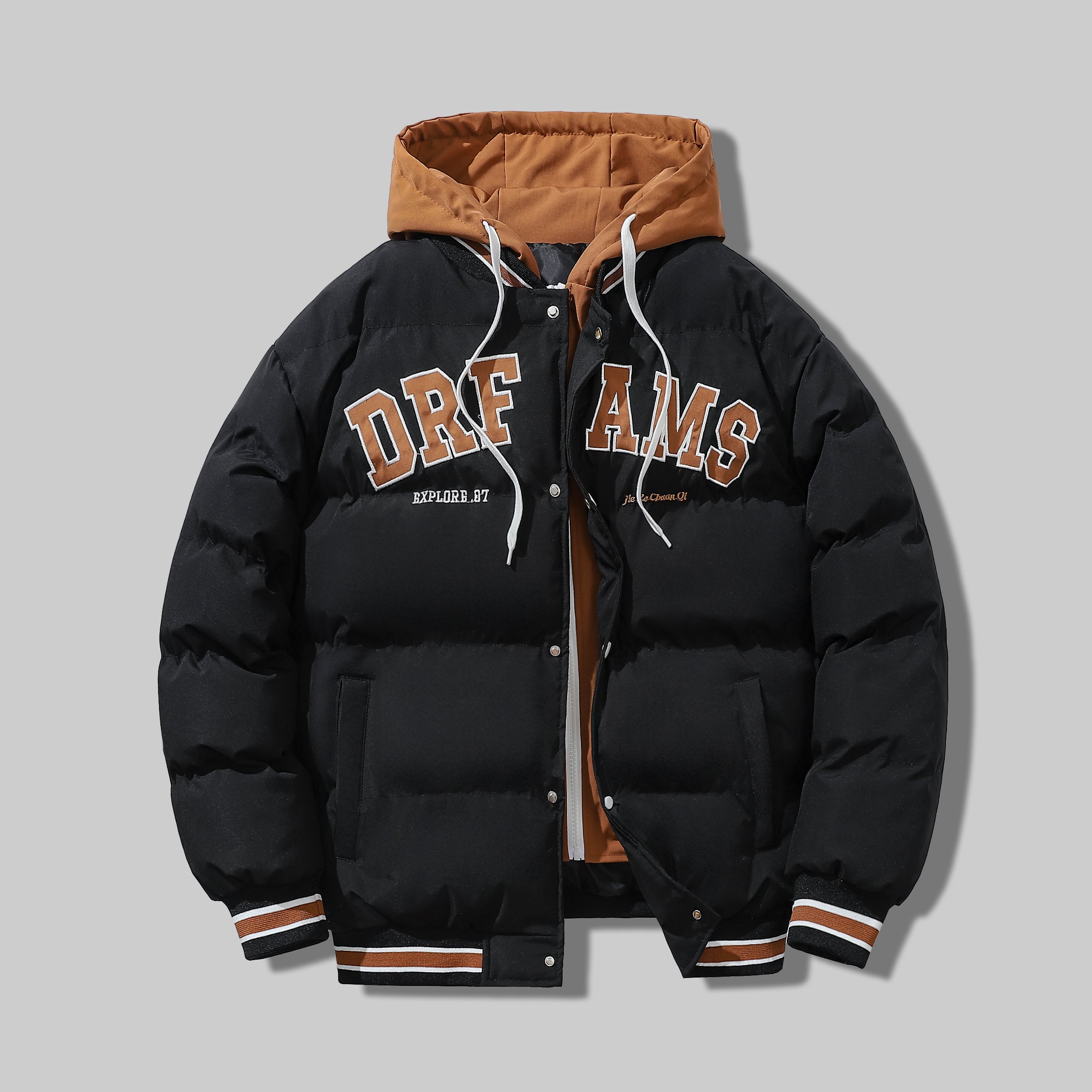 2024 New Features Men's Plus Size Embroidered Hooded Jacket Autumn&Winter All-match Jacket For Men Custom Size Jacket