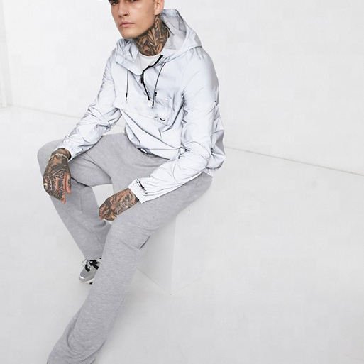 Custom Unisex 3m Reflective Half-Zip Jacket Men's Windbreaker Jacket Stylish Windbreaker Jacket