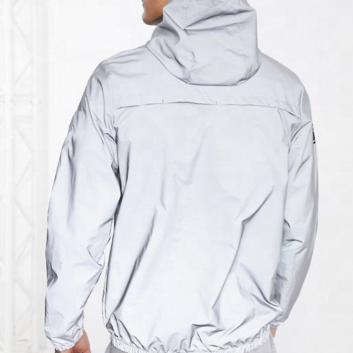Custom Unisex 3m Reflective Half-Zip Jacket Men's Windbreaker Jacket Stylish Windbreaker Jacket