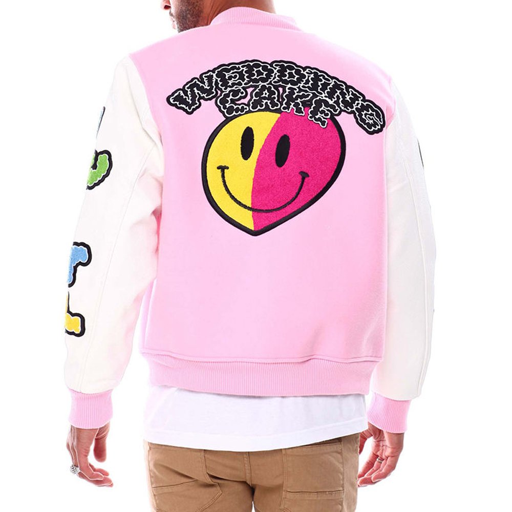 Customized Chenille Embroidery 100 % genuine Wool Leather Jacket High Quality Varsity Patches Letterman Jacket