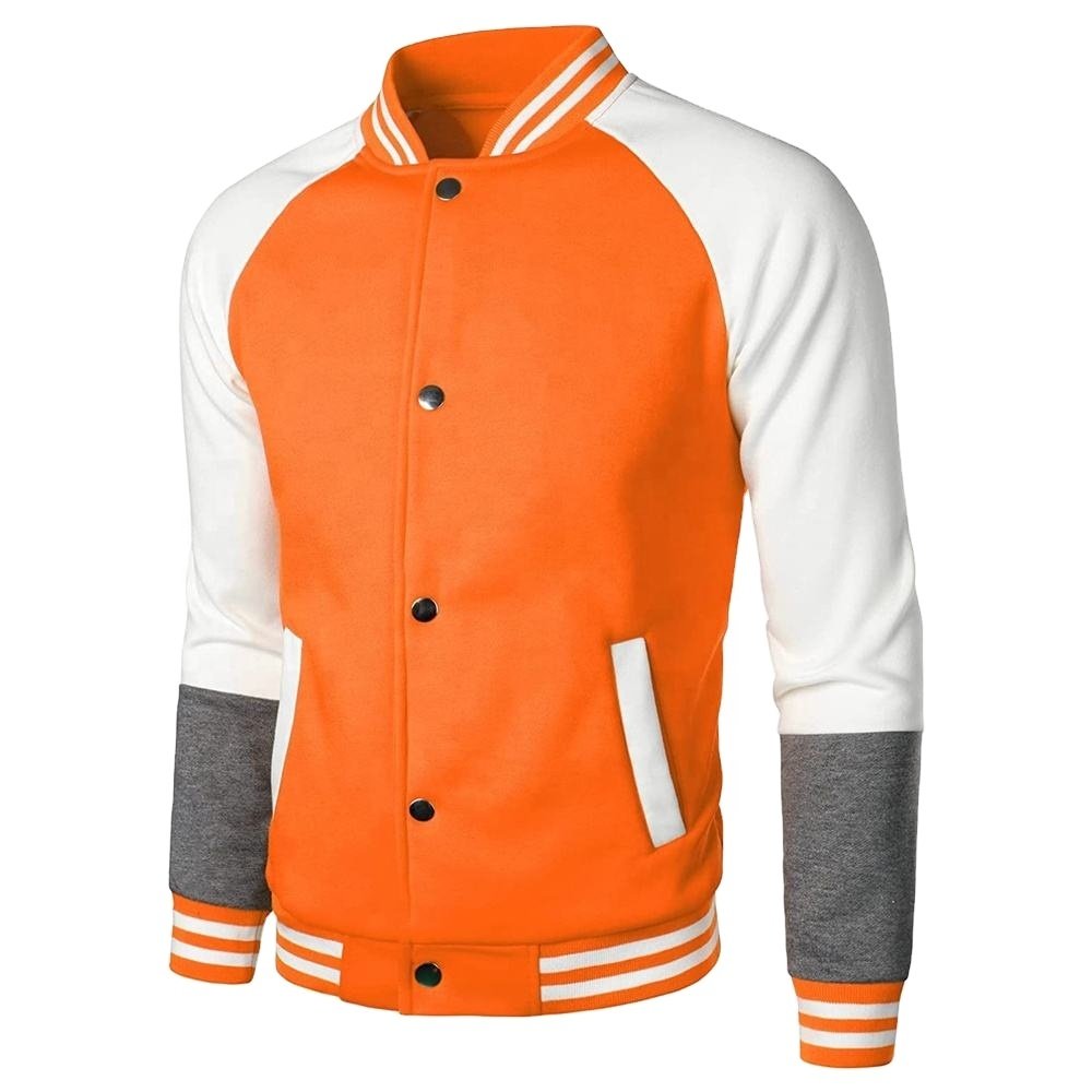 Streetwear Fashion Fleece Varsity Jackets Contrast Colors Bomber Jacket Top Quality Design High Quality Men's Varsity Jackets