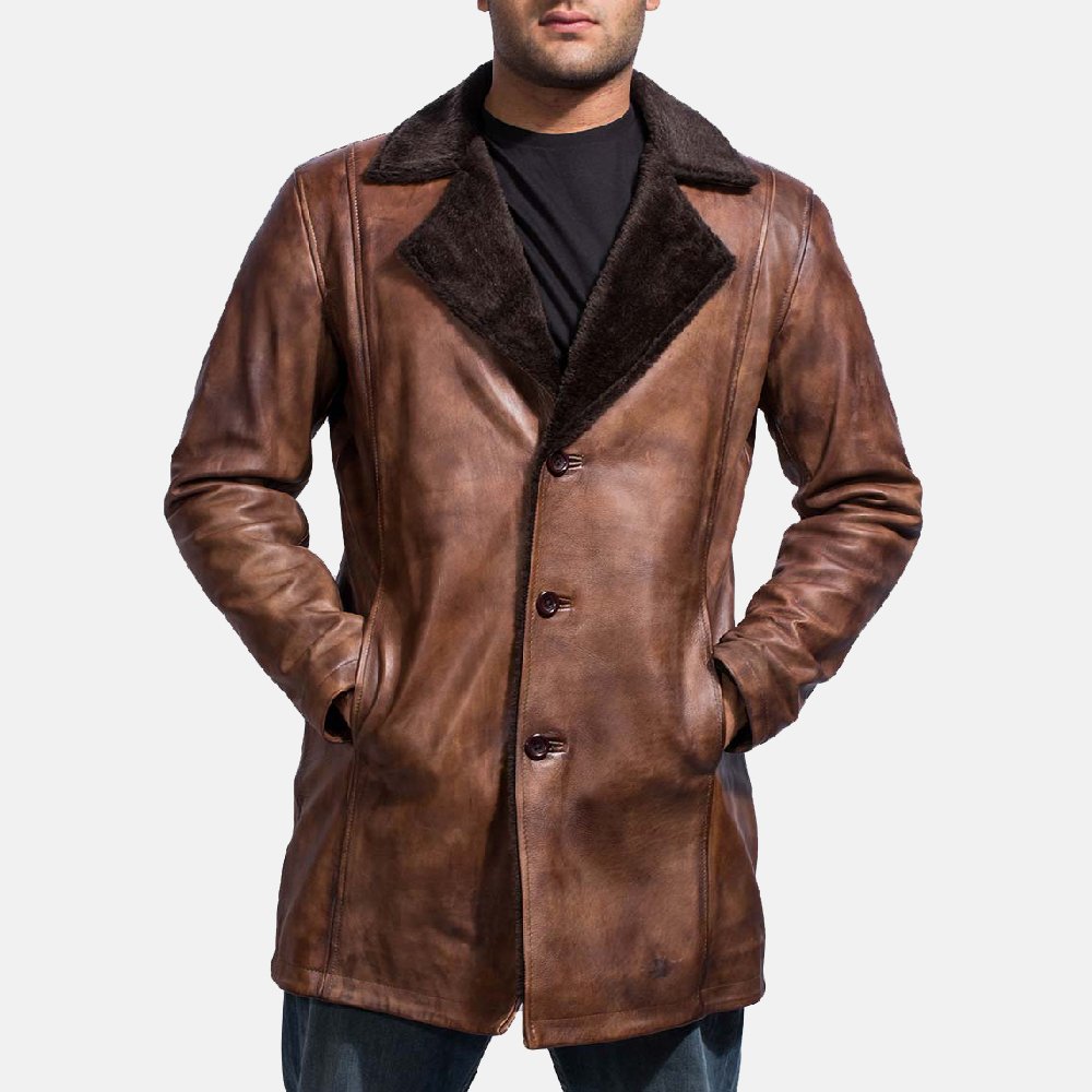 High street Brand Leather Coat Men's Autumn Winter New Thickened Warm Detachable Fur Collar Business Casual Leather Jacket Men