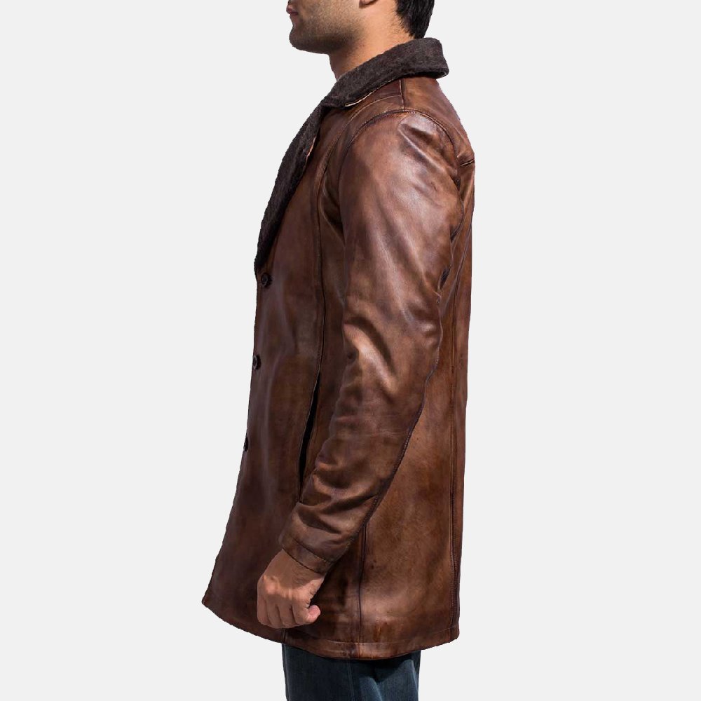High street Brand Leather Coat Men's Autumn Winter New Thickened Warm Detachable Fur Collar Business Casual Leather Jacket Men