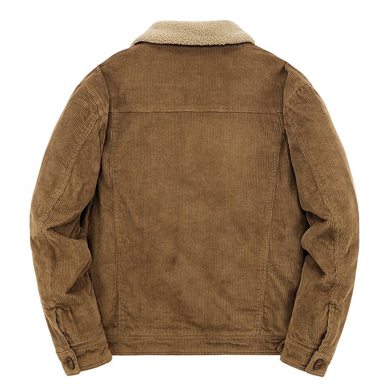 Men's winter jacket cotton lapel wool fleece lining short oversized thickened men's jacket