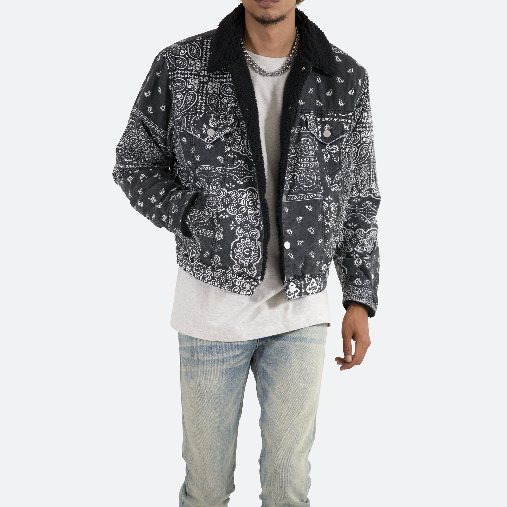 DiZNEW Custom Made Printed Men's Jacket Fluffy Jacket Wear Not Afraid Of Cold varsity/letterman jacket